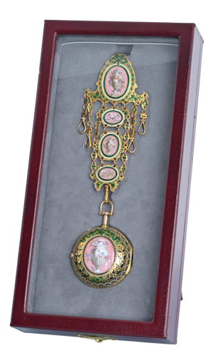 Gold and Enamel Repeater with Chatelaine