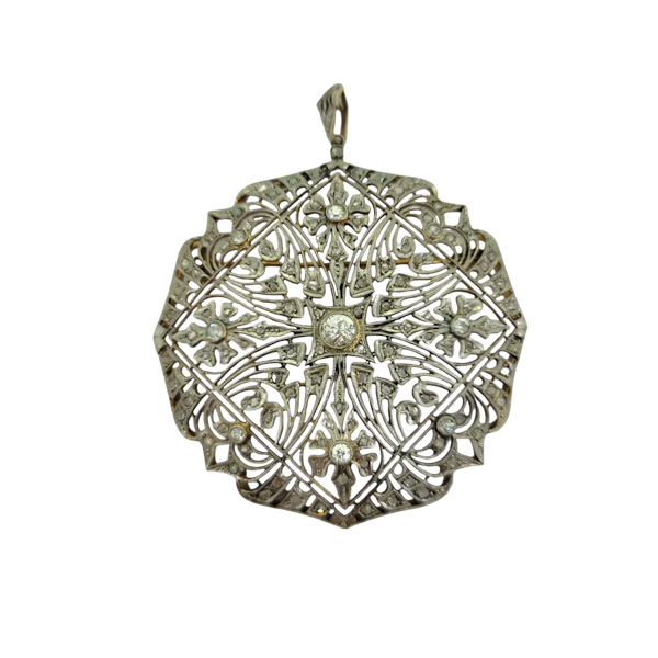 Art Deco circular plaque pendant - image 1