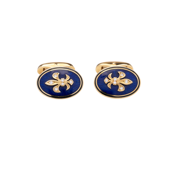 Fabergé Victor Mayer 18kt gold & Enamel cufflinks - image 1