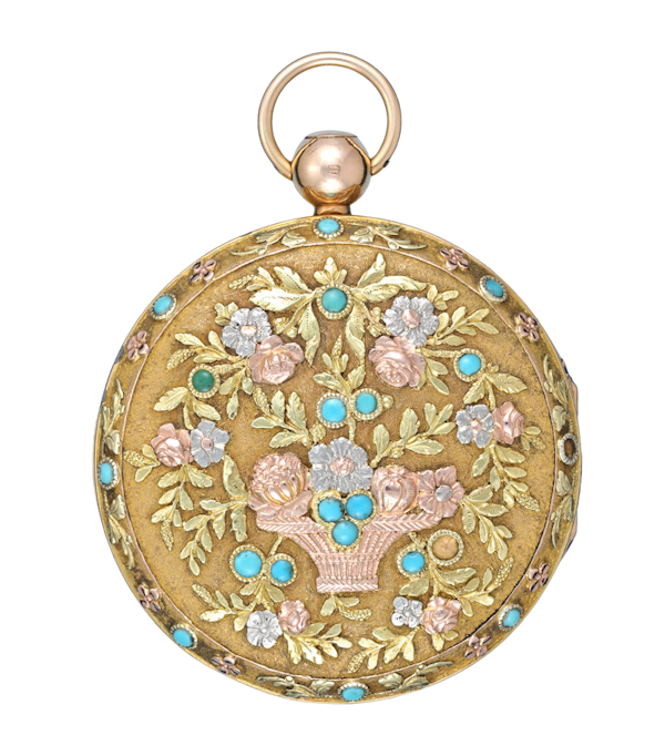 Turquoise Set Gold Swiss Verge - image 1