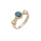 Vintage 14kt gold ring featuring a vibrant black opal - image 1