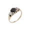 Victorian 15kt Gold Three-Stone Ring - image 1