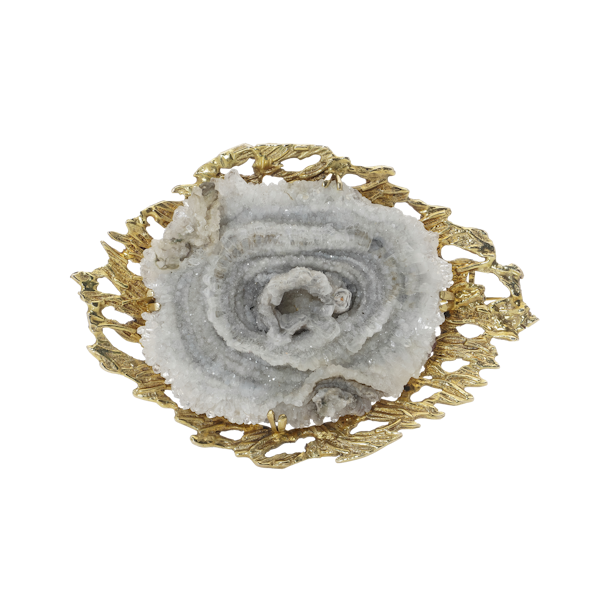 Deakin & Francis 9kt gold Agate Geode brooch - image 1