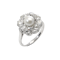 Art Deco Platinum Natural pearl diamond cluster ring - image 1