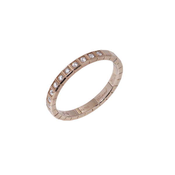 Chopard 18kt rose gold eternity style diamond band ring - image 1