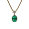 18kt gold snake chain necklace with emerald pendant - image 1