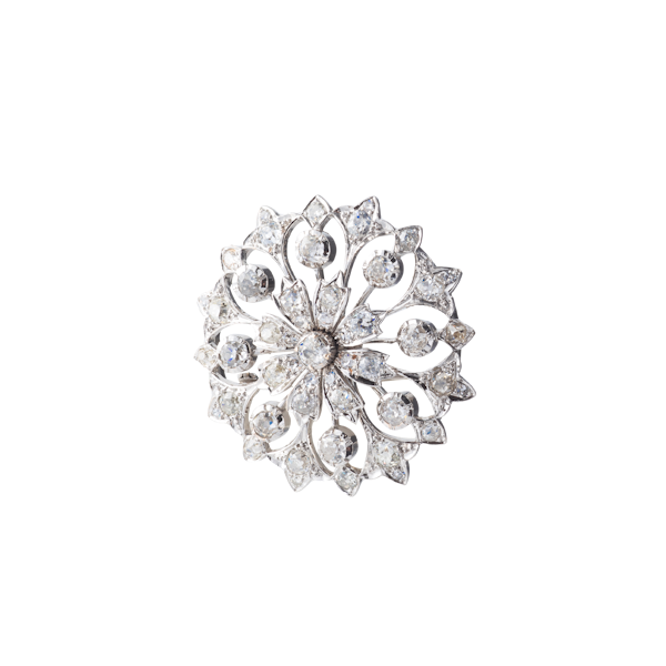 Diamond Gold Brooch. c.1950s - image 1