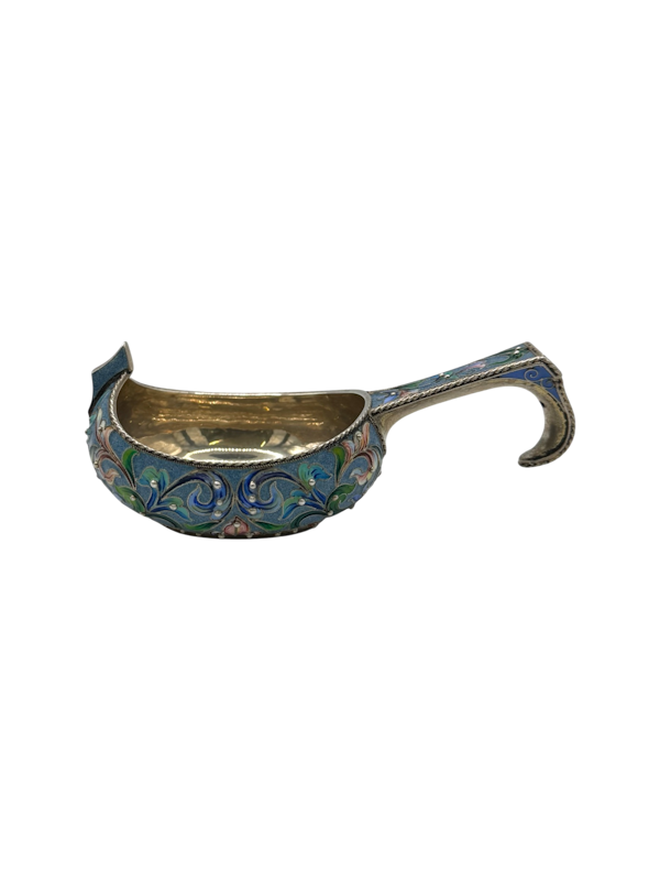 Russian silver shaded enamel kovsh, Moscow, c.1900. - image 1