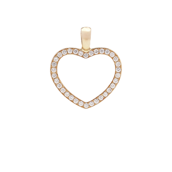 Theo Fennell 18kt Gold Diamond Heart Pendant - image 1