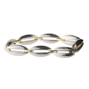 1980s Regitze Overgaard Bracelet | Silver & 18ct Gold Links – Georg Jensen Design 409