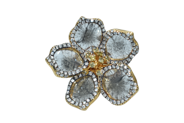 Diamond Flower Ring - image 1