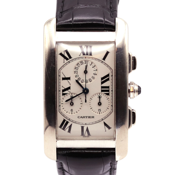 Cartier Tank Americaine | 18K White Gold | Chronograph. - image 1