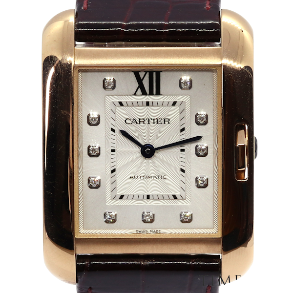 Cartier | Tank Anglaise | 18K Pink Gold | Diamond dial | Automatic movement | Ref 3508 - image 1