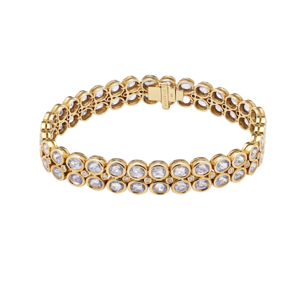 18kt gold 20.93 cts. aquamarine and 0.37 cts. diamond bracelet - image 1