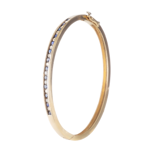 Vintage Gold Sapphire & Diamond Bangle | c.1970
