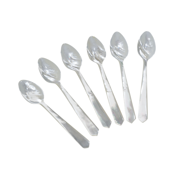 Edwardian set of 6 mother-of-pearl caviar spoons - image 1