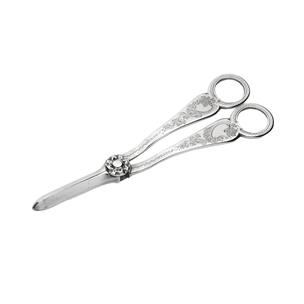 Antique sterling silver grape scissors - image 1