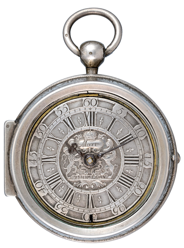 Swiss Silver Champleve Dial Pair Cased Verge - image 1