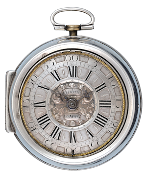 Silver Champleve Dial Pair Cased Verge