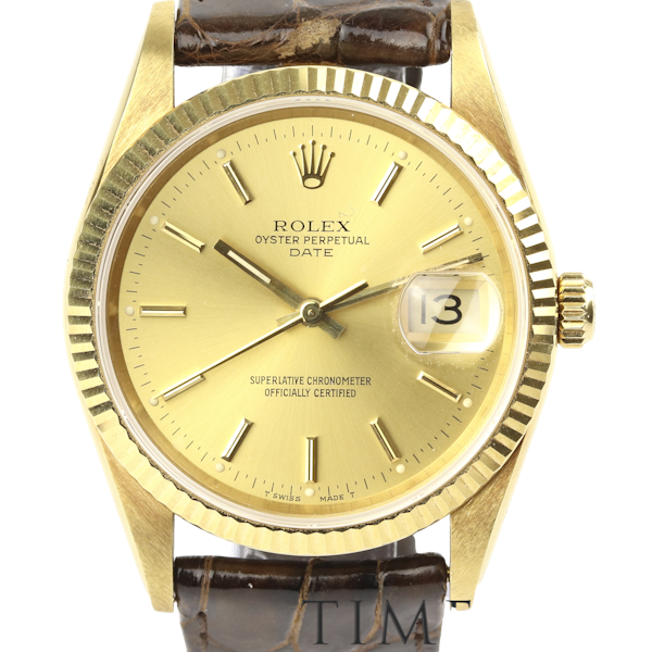 Rolex | Oyster Perpetual Date | 18K Yellow Gold | Ref 15238 | 34mm - image 1