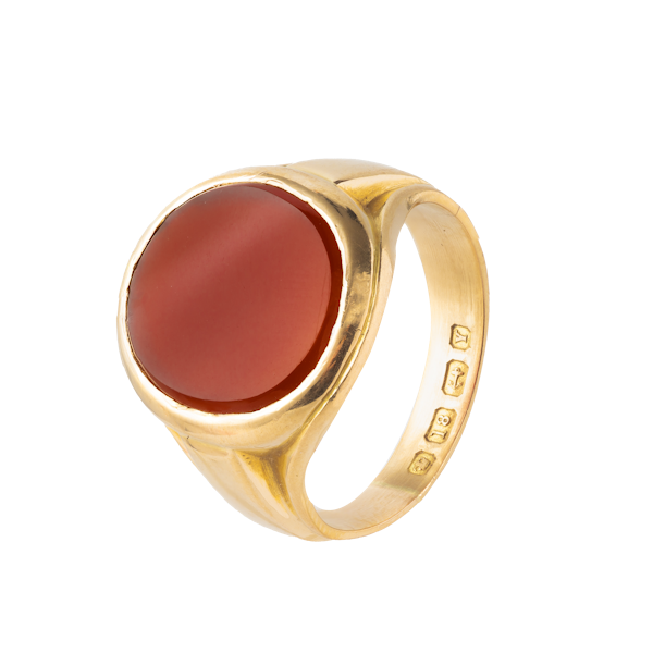 Carnelian Gold Signet Ring - image 1