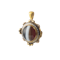 Banded Agate Enamel Gold Pendant Locket - image 1