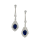 Modern Sapphire, Diamond and Platinum Drop Earrings, 4.50ct Carats - image 1