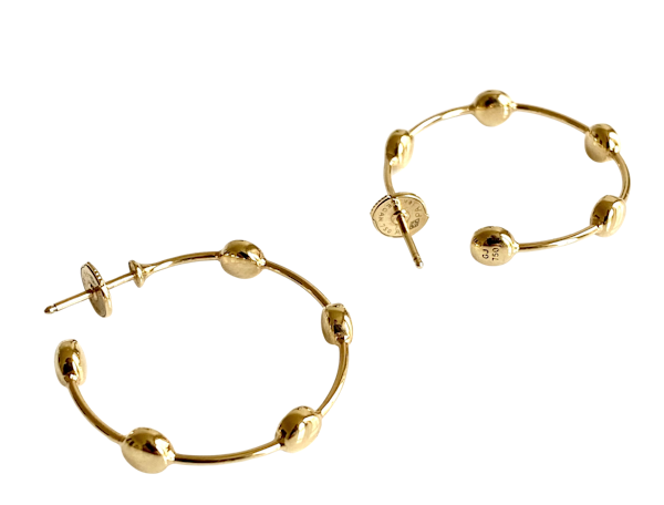 Georg Jensen 18k gold hoop earrings - image 1