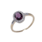 18kt  Gold and Platinum Diamond Cluster Ring with NATURAL SPINEL - image 1