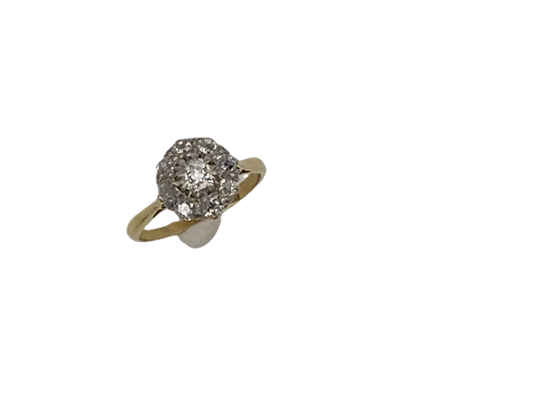 Antique diamond cluster ring in 18ct. gold and platinum - image 1