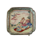 Canton enamel square saucer with canted corners, Qianlong (1736-95), decorated with a lady and 2 cherubs - image 1