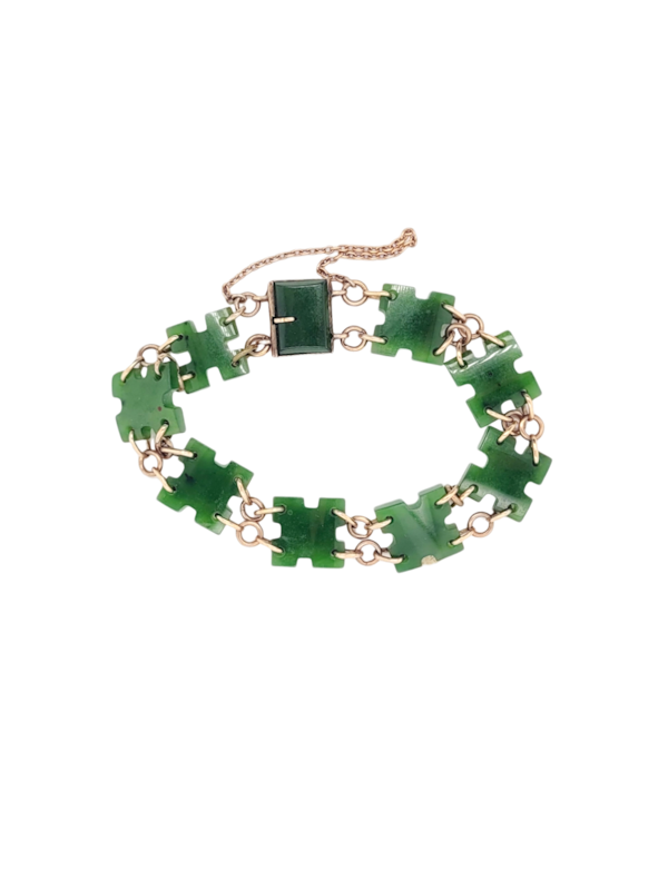 Antique New Zealand Nephrite jade bracelet SKU: 7878 DBGEMS - image 1