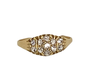 Victorian  multi - rose cut diamond cluster ring