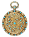 Turquoise Set Three Colour Gold Pocket Watch - image 7