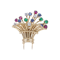 Cartier Vintage Flower Basket Brooch with gemstones - image 1