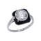 Art Deco Onyx and Old European Cut Diamond Target Ring - image 1