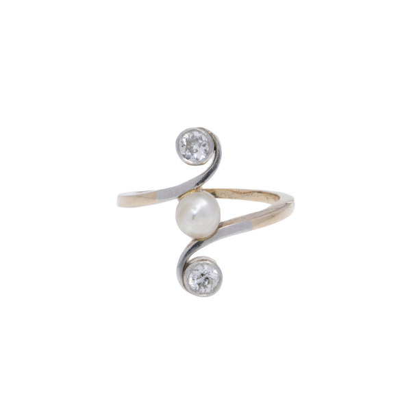 Antique Edwardian Gold Ring with pearl - image 1