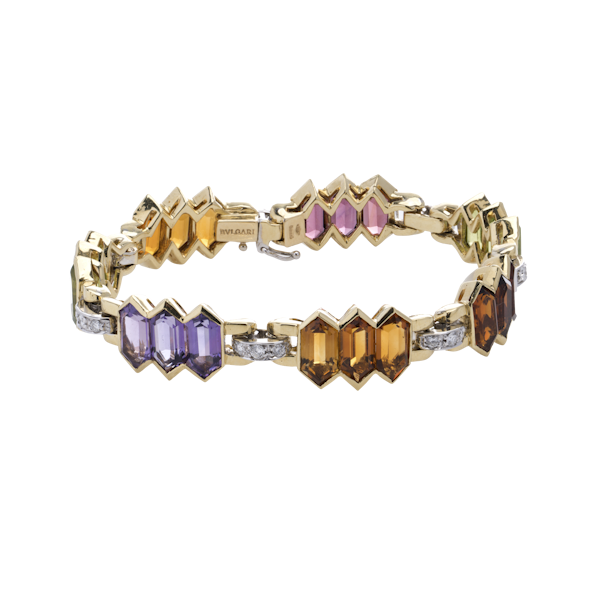 Bulgari 18K Gold Ladies’ Bracelet with Multicoloured Gemstones and Diamonds - image 1