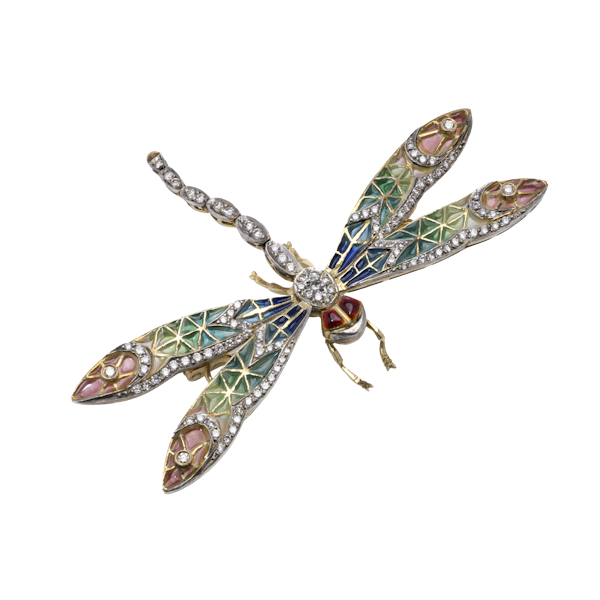 Vintage 18K Gold Dragonfly Brooch - image 1