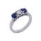 Vintage Platinum Three-Stone Sapphire and Diamond Ring - image 1