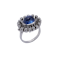 Vintage Cabochon Blue Sapphire and Diamond Ring - image 1