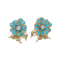 Van Cleef & Arpels 18kt Gold Turquoise and Diamond Clip-On Earrings - image 1