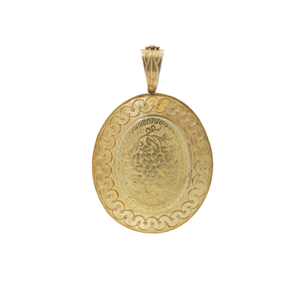 19th Century Victorian 20-Karat Gold Mourning Locket Pendant - image 1