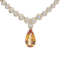 Vintage 18kt Gold Necklace with Citrine and Diamonds - image 1