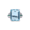 Art Deco natural 20 carat Aquamarine Platinum Ring - image 1