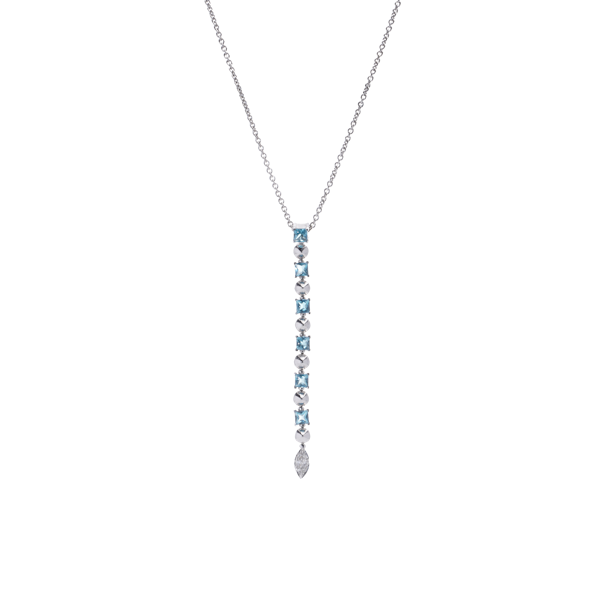 Bvlgari 18kt White Gold Aquamarine and Diamond Lucea Pendant necklace - image 1