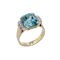 18kt Gold Blue Zircon Ring with Diamond Accents by Adamek - image 1