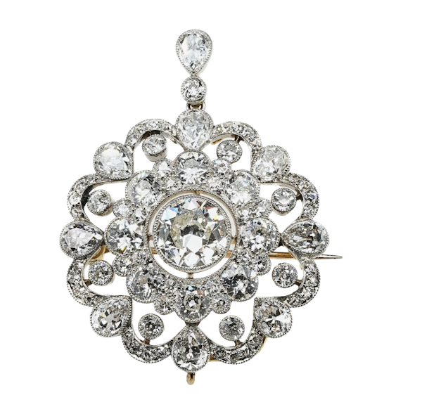 Victorian Diamond Pendant / Brooch - Charlotte Sayers - image 1