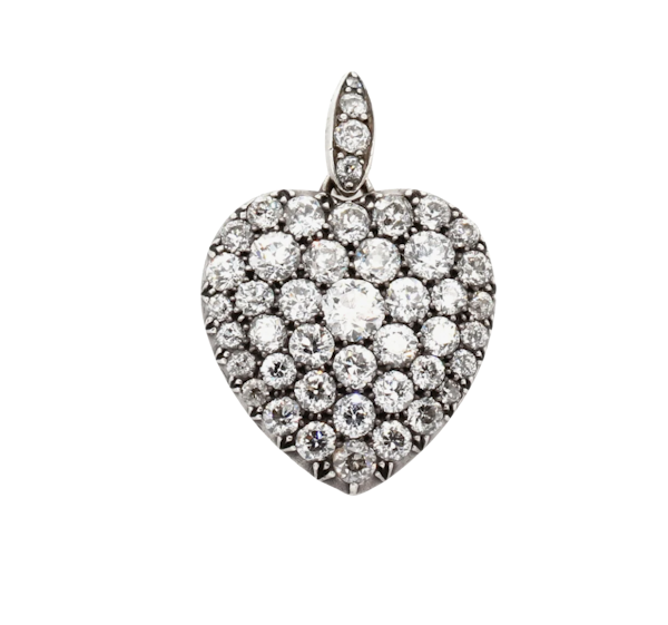 Victorian Diamond Heart Pendant - Charlotte Sayers - image 1