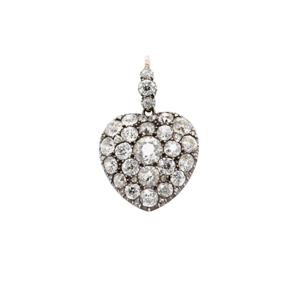 Victorian Diamond Heart Pendant - Charlotte Sayers - image 1